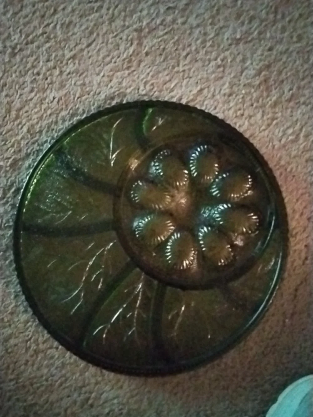 Decorative Green Glass Egg Platter